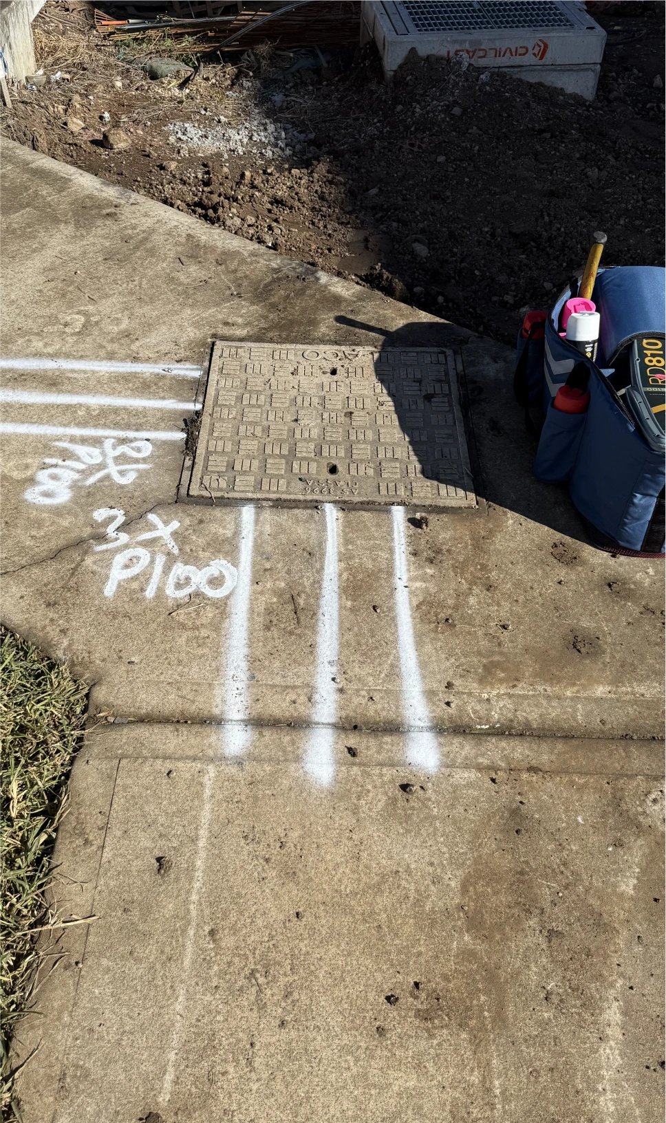 White Colored Marking for Underground Pipe Locating