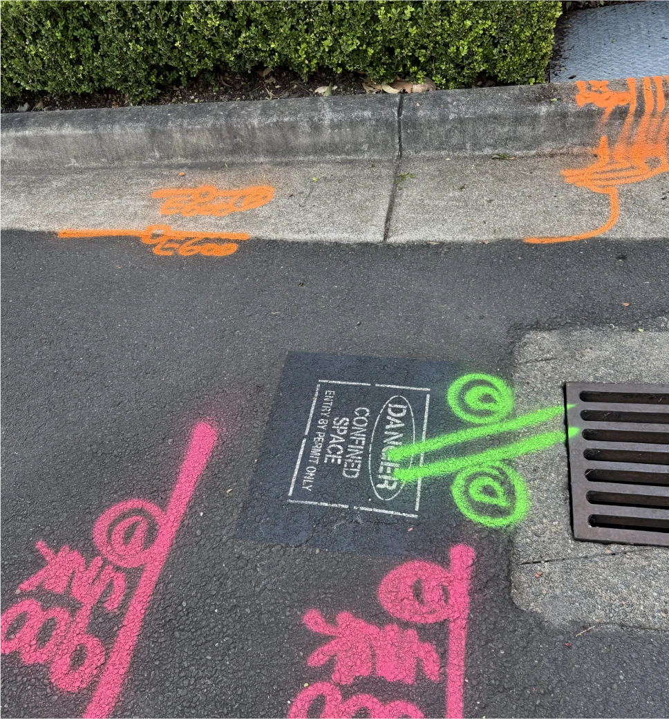 Road Markings for Utility Scanning