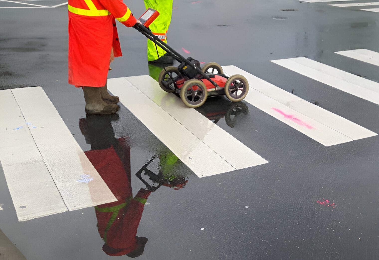 Technician locating underground utilities on a Sydney site